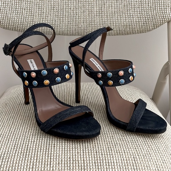 Tabitha Simmons Shoes - Tabitha Simmons, Studded denim heels, 38.5 (US 7.5)